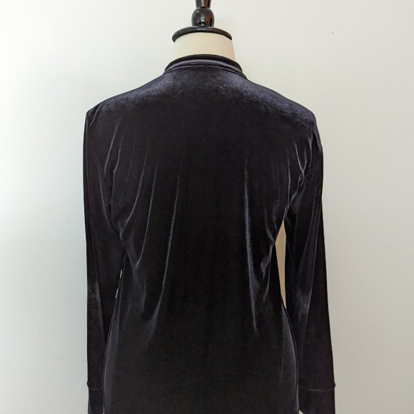 Super Goth! Vintage Stretch Velvet Jacket - Picture 4 of 6